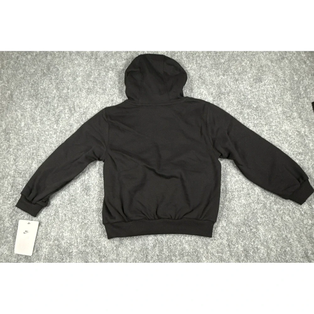 Nike Kids Size 6-7Yrs Large Black Metallic Gold Futura Logo Pullover Hoodie NWT